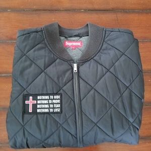 Supreme Quilted Bomber Jacket Size Large FW14